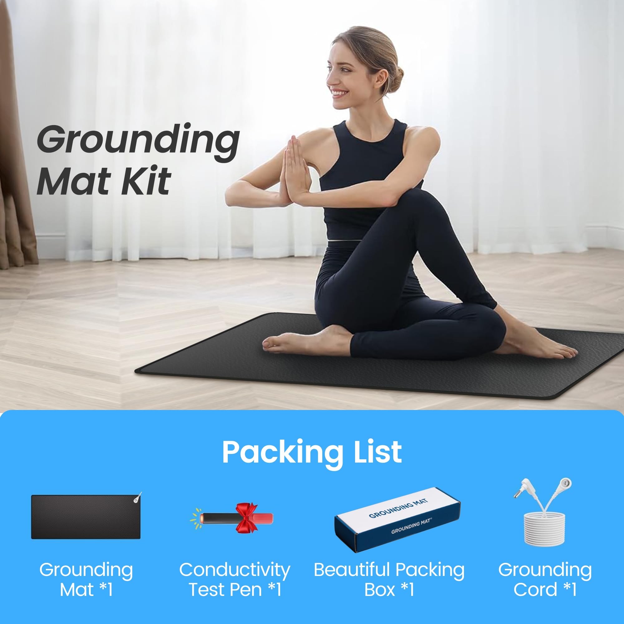 ATE Health grounding mat setup in an office for convenient grounding.