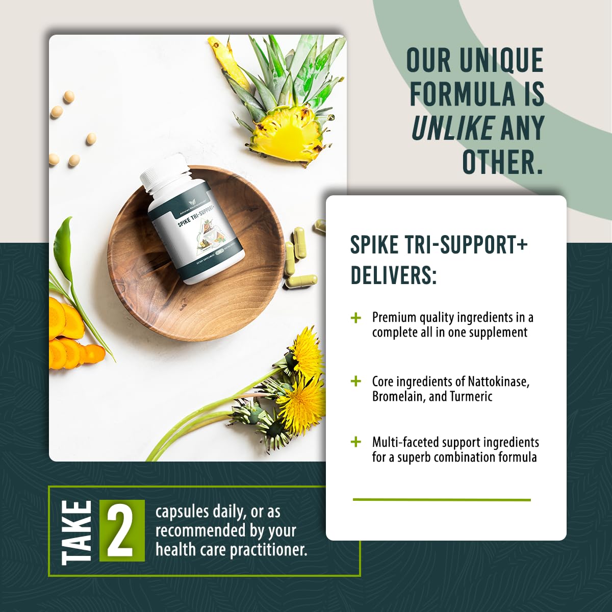 Athelas Spike Tri-Support with dandelion extract capsule for herbal daily use