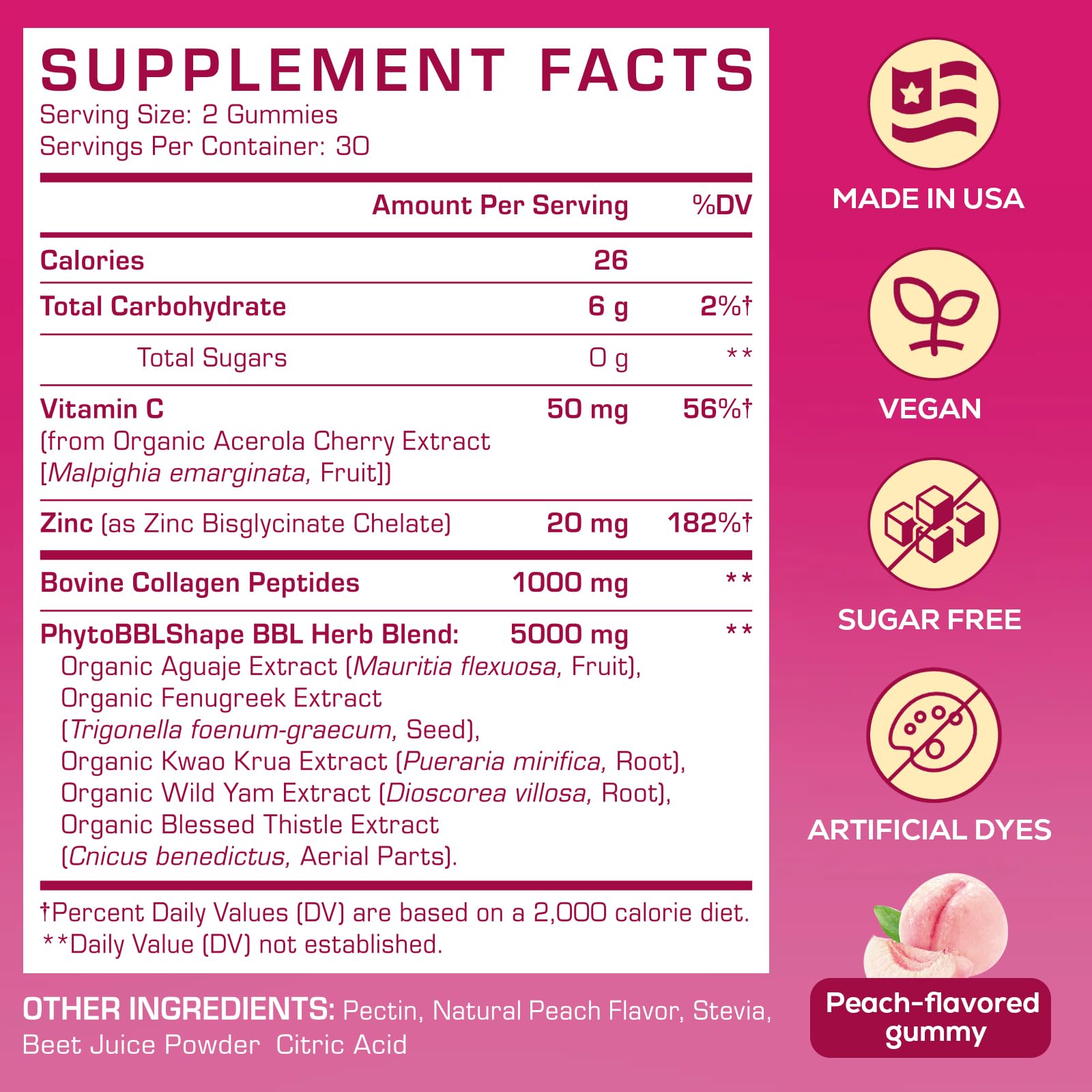 Atherionyxora Booty Gummies peach gummy close-up with soft texture