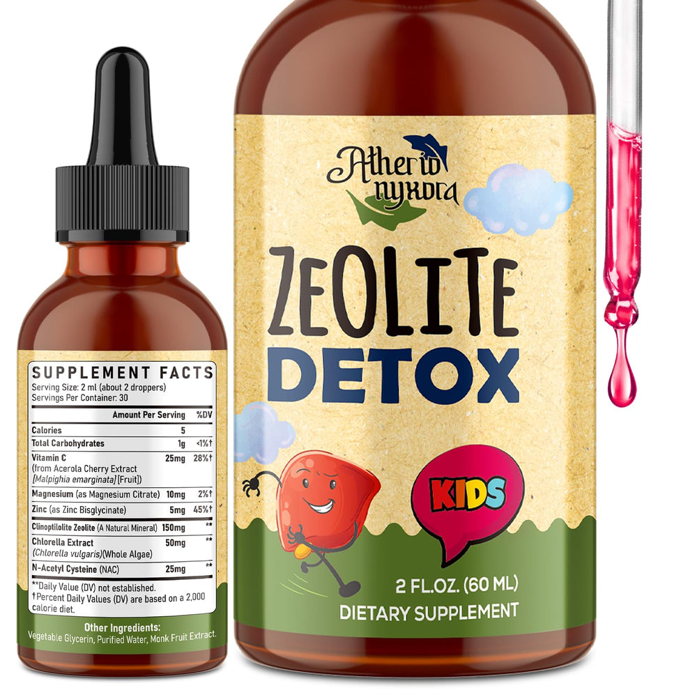 Atherionyxora Zeolite Detox kids bottle for gentle daily wellness.