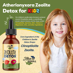 Atherionyxora Zeolite Detox for Kids drops-dispense closeup for easy dosing