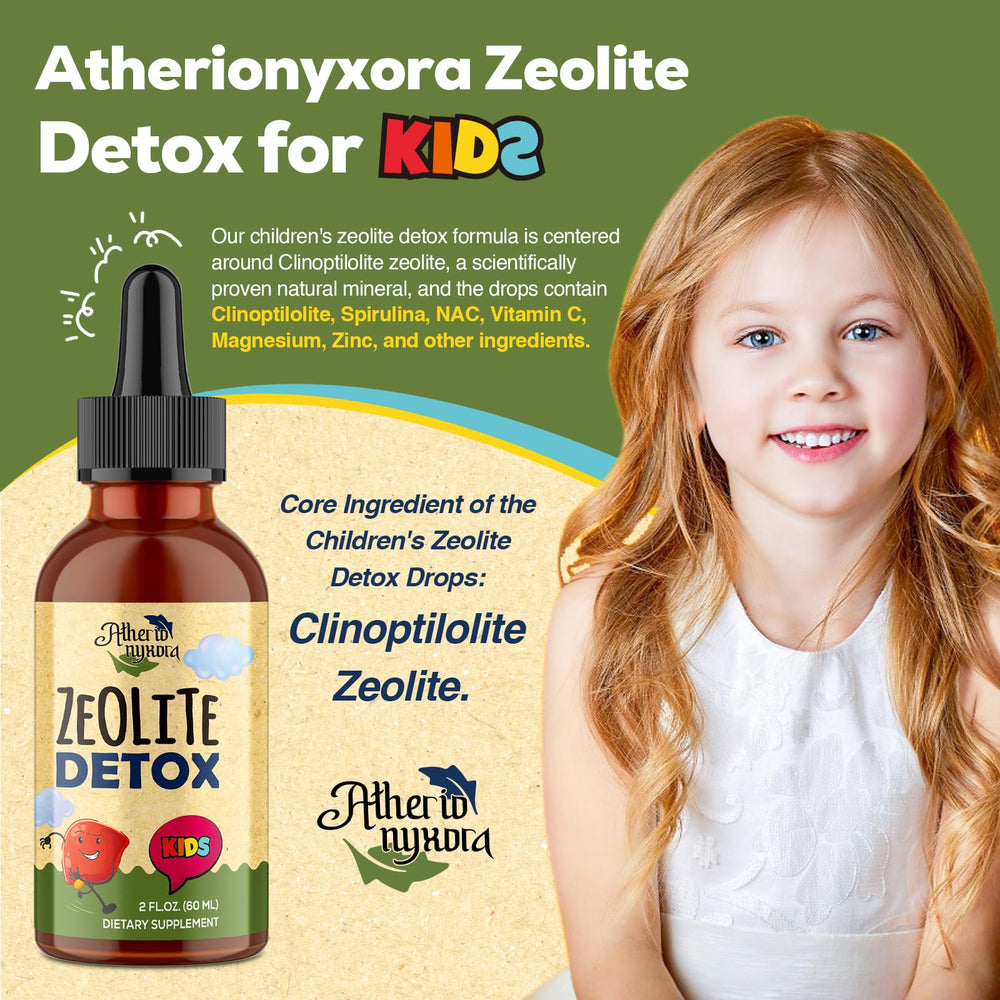 Atherionyxora Detox drops poured into a glass for easy mixing.