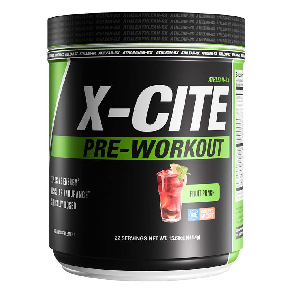 Athlean-RX X-CITE bottle ready for a workout, boosting energy