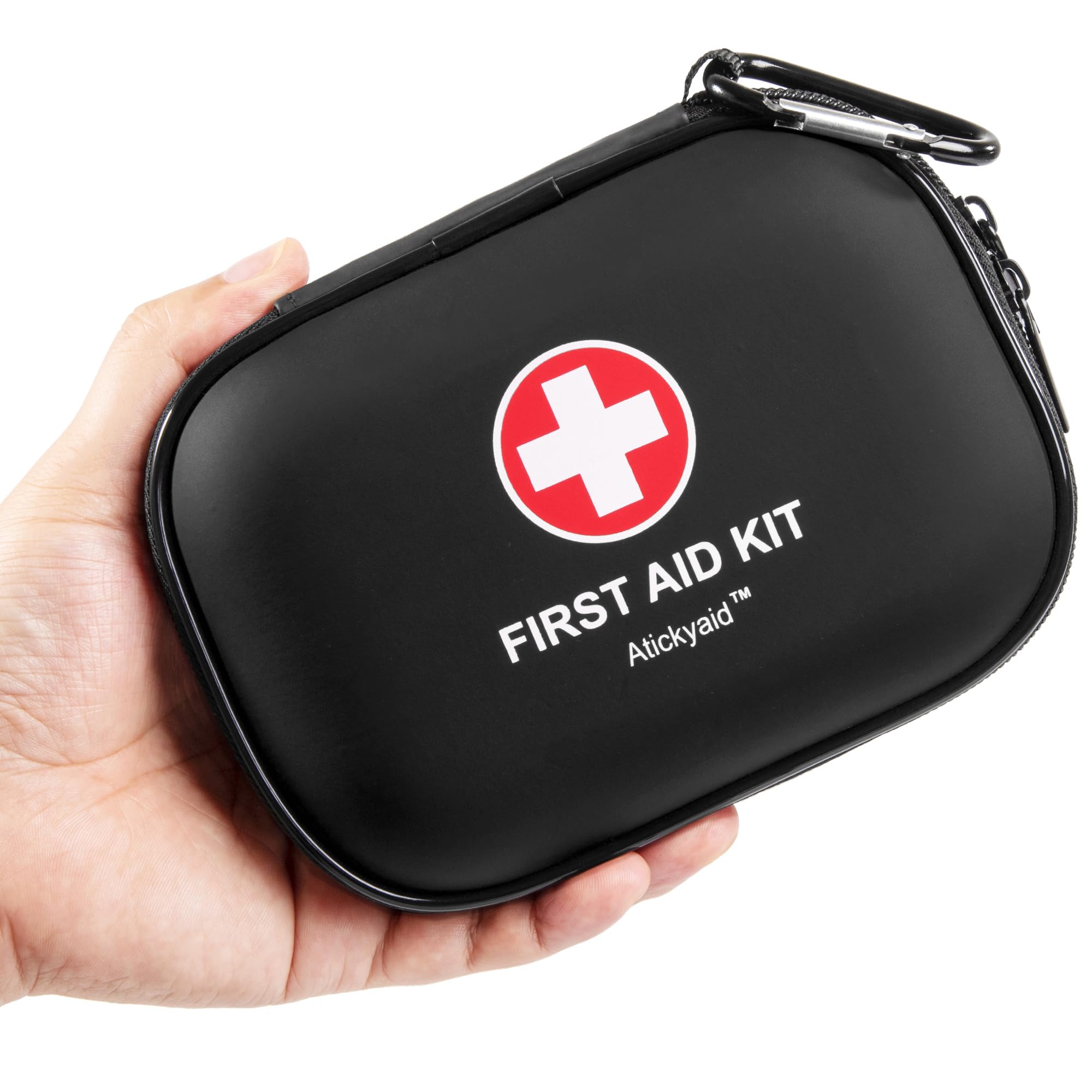Atickyaid mini first aid kit in a compact case for travel readiness.