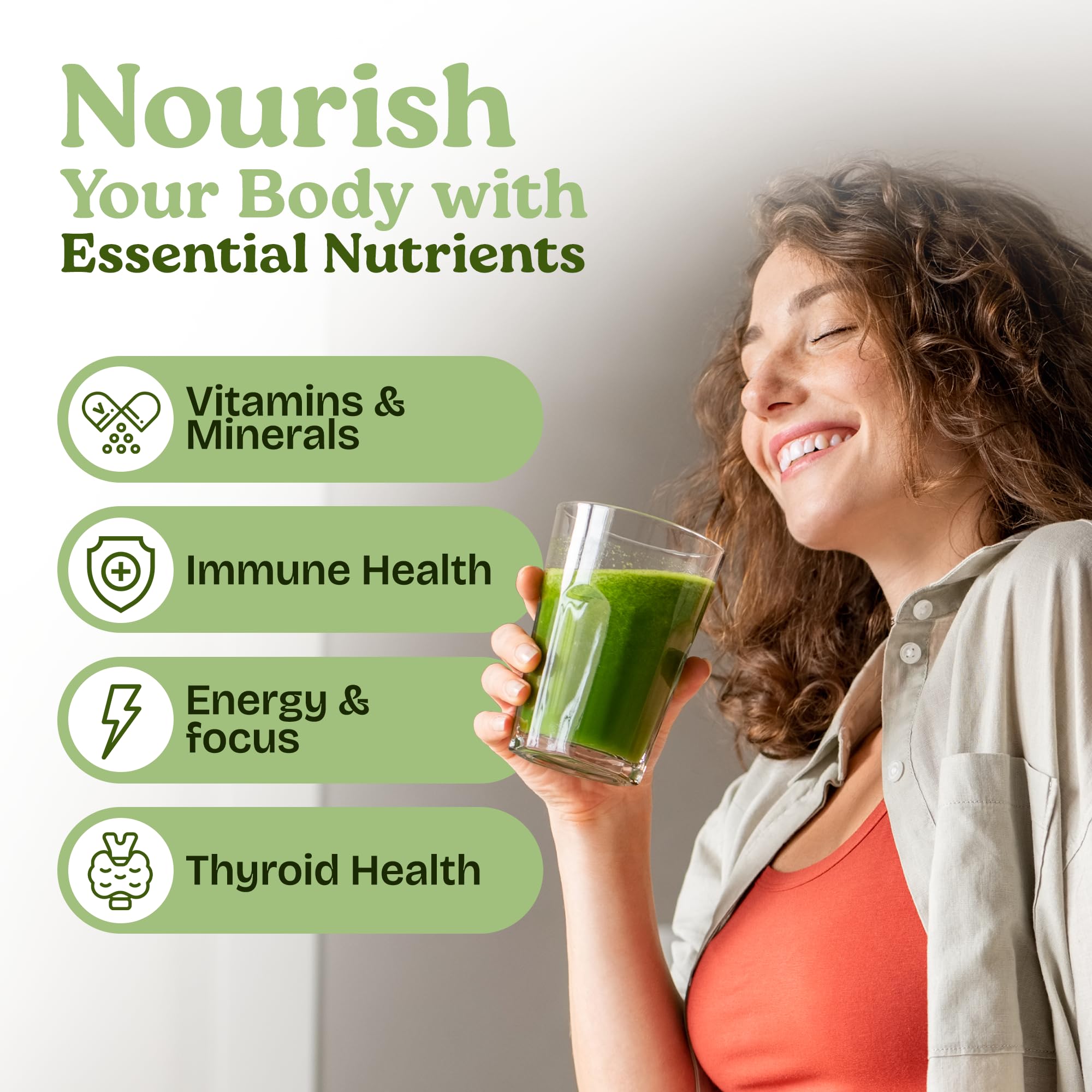 Dandelion root icon on the Detox label highlights natural balance.