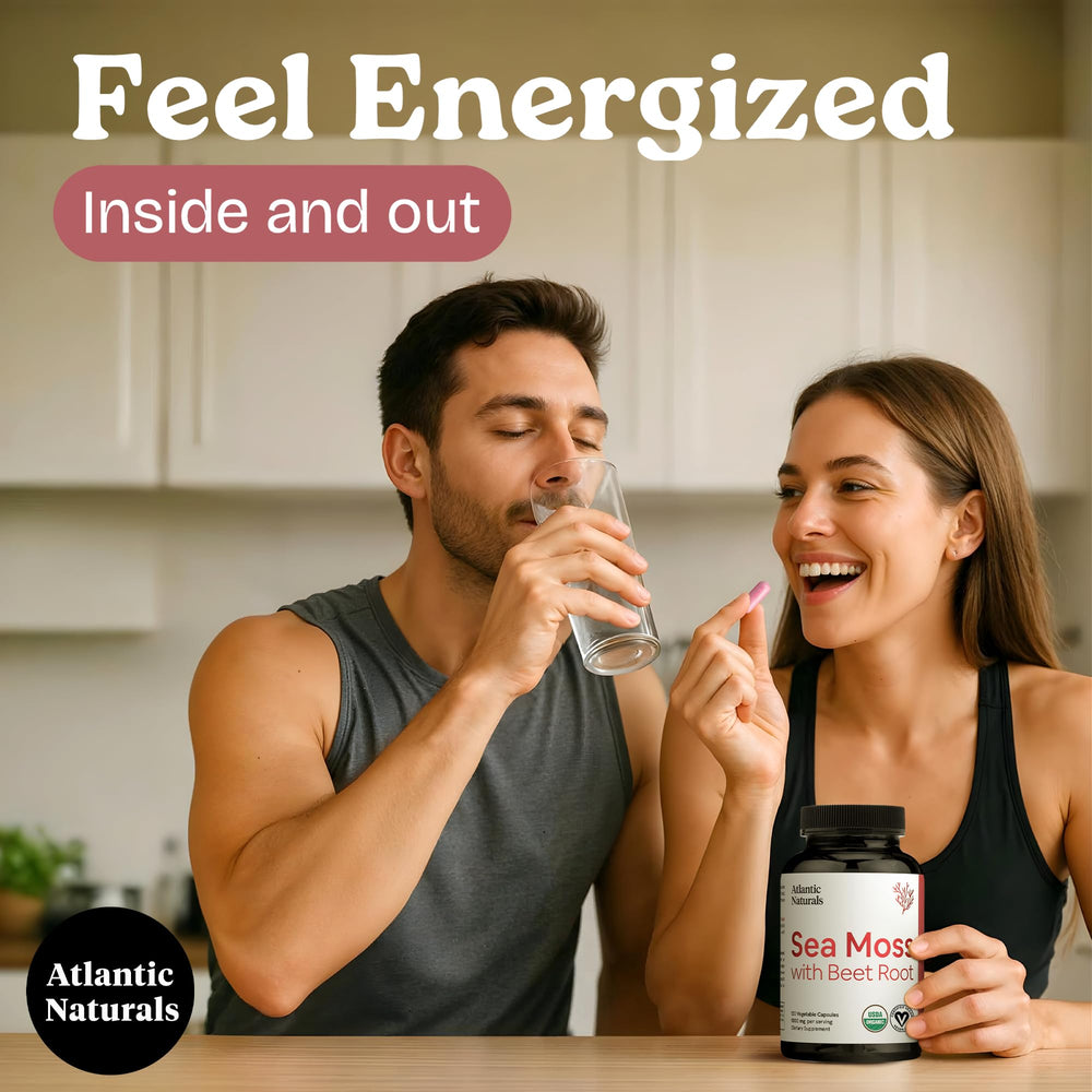 Atlantic Naturals Sea Moss with Beet Root packaging communicates USA production.