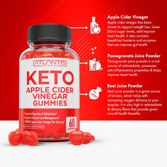 Atlantis Nutrition Keto ACV Gummies apple-flavor close-up emphasizes chewy texture and taste