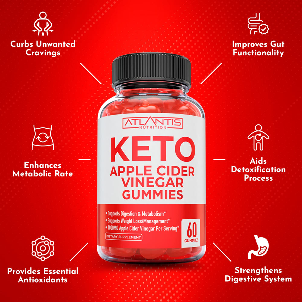 Atlantis Nutrition Keto ACV Gummies label close-up confirms USA-made quality