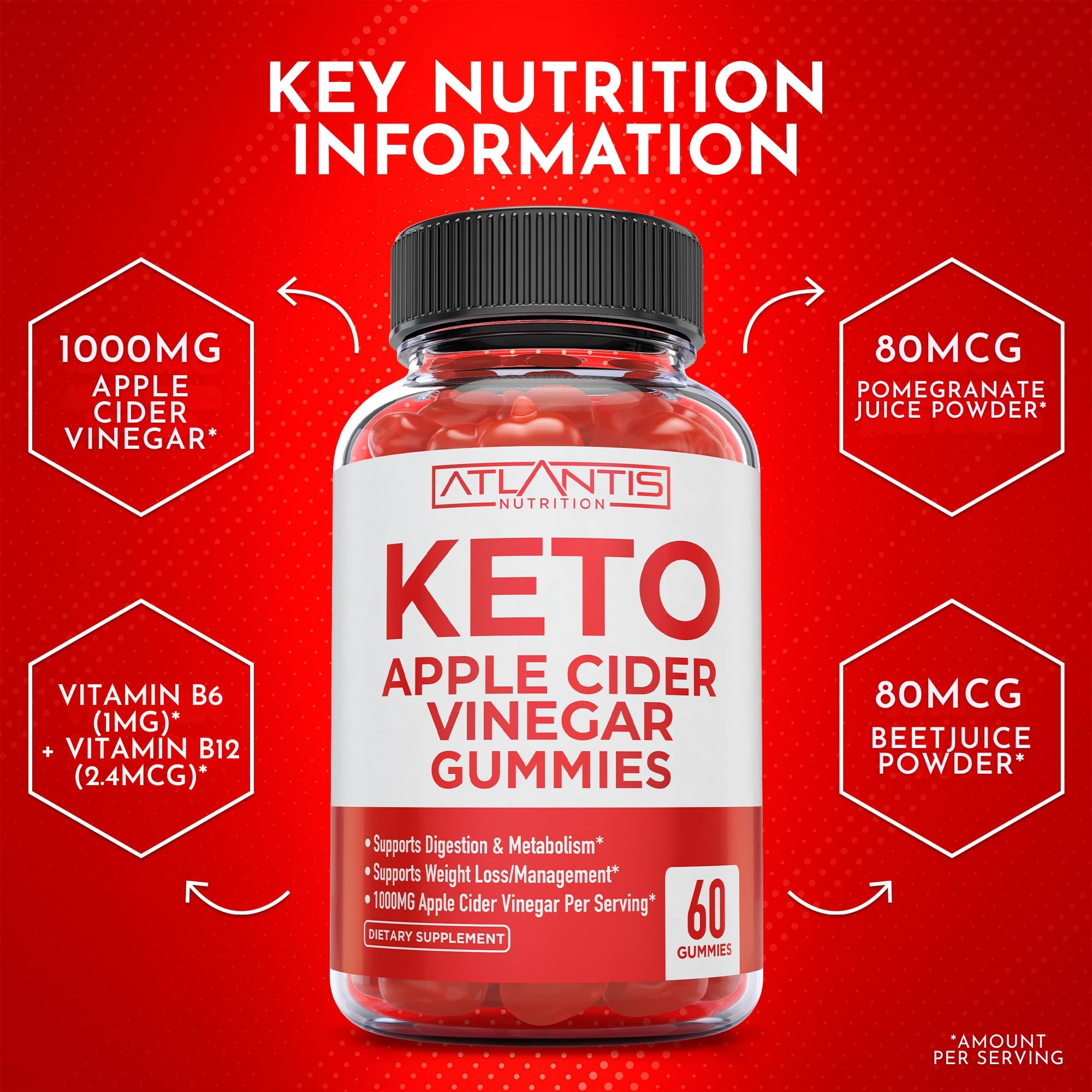 Sabor a manzana de Atlantis Nutrition ACV cetogénicas