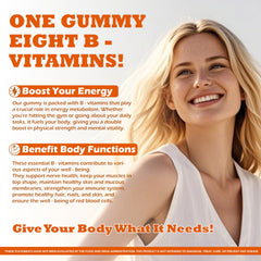 ATLEMISME Vitamin B Complex Gummies Apple packaging highlights vegan, non-GMO benefits.