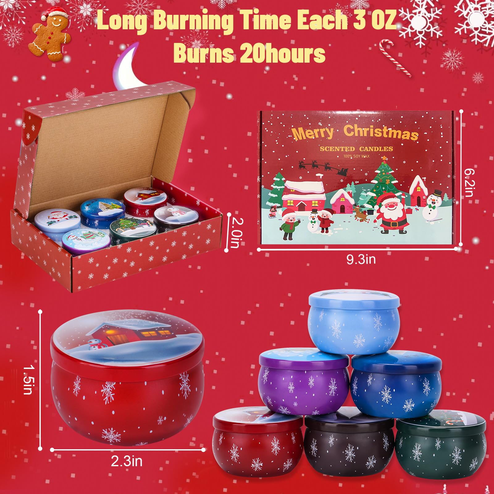 atranquikk Christmas Candles Citrus Bergamot: fresh citrus lift for home offices and living areas
