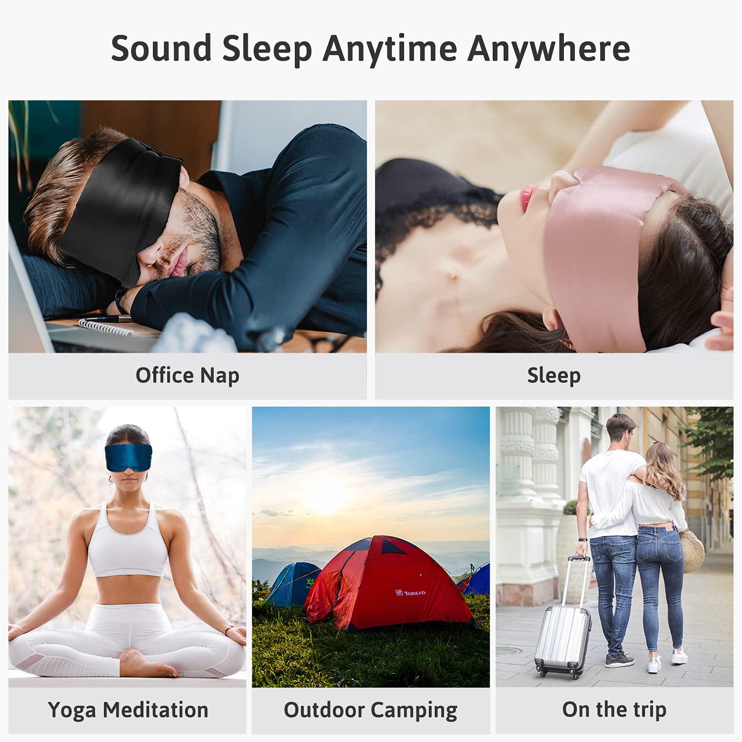 ATreebag Silk Sleep Mask hair-friendly design reduces friction during wear