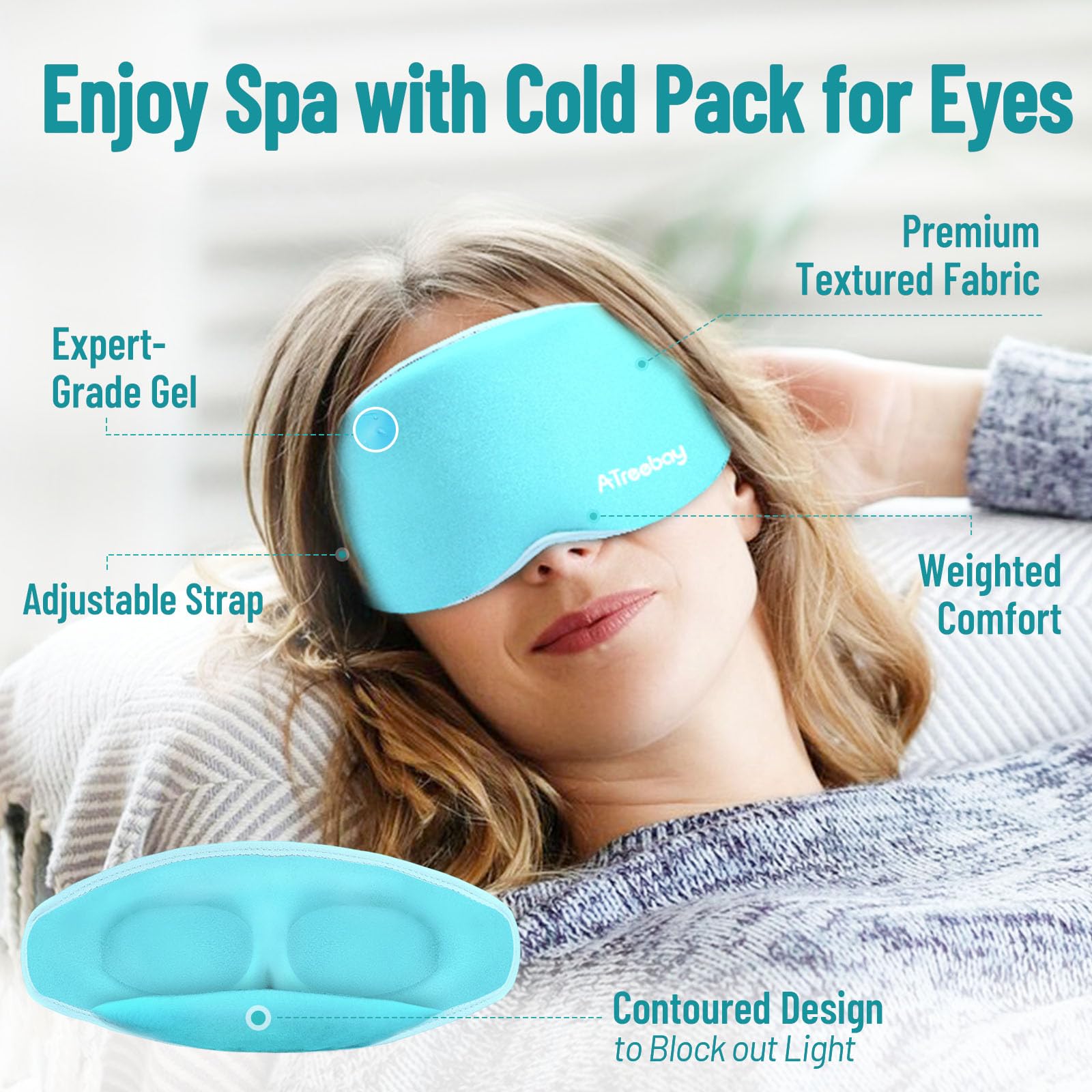 ATreebay adjustable strap eye mask for personalized and secure fit