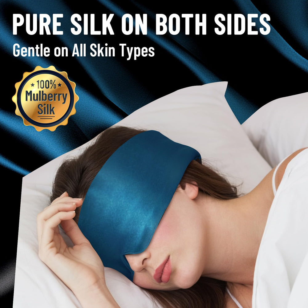 ATreebay mulberry silk eye mask close-up texture highlighting breathable luxury