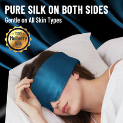 ATreebay mulberry silk eye mask close-up texture highlighting breathable luxury
