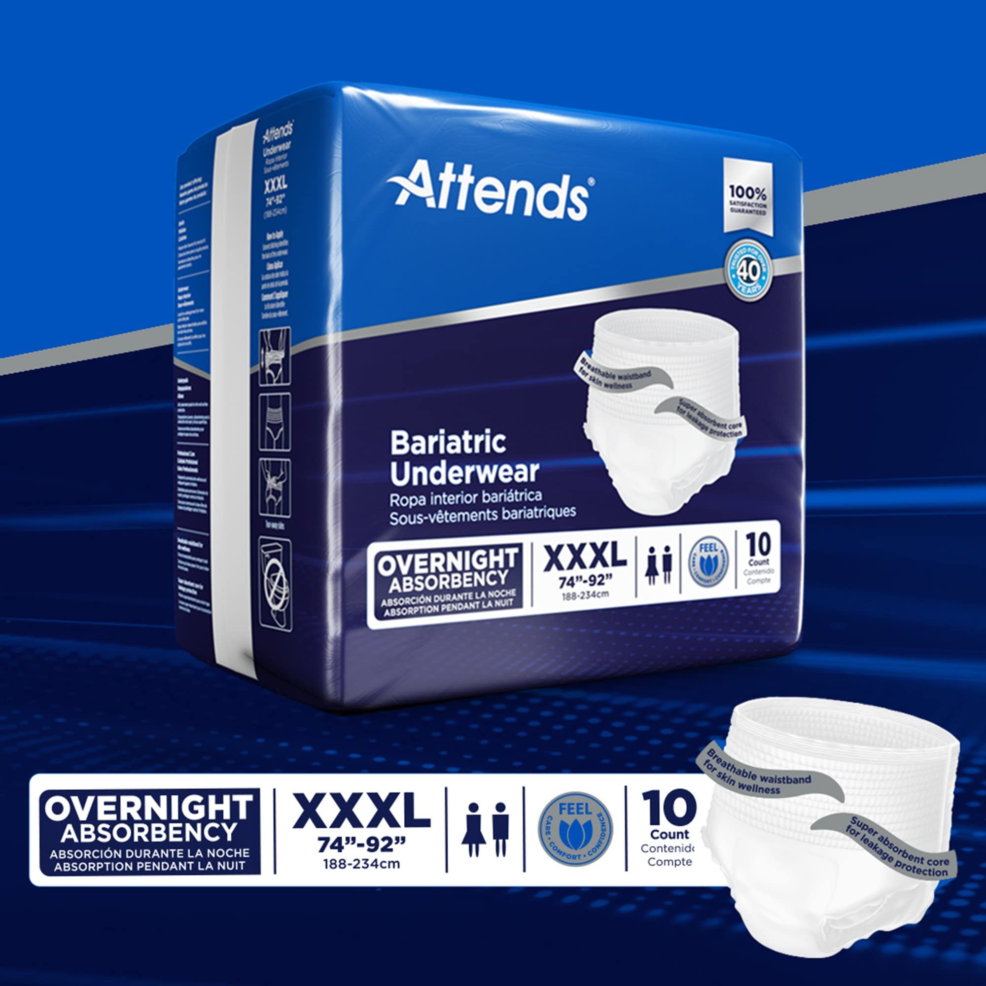 Attends bariatric underwear disposable pull-on design for easy changes
