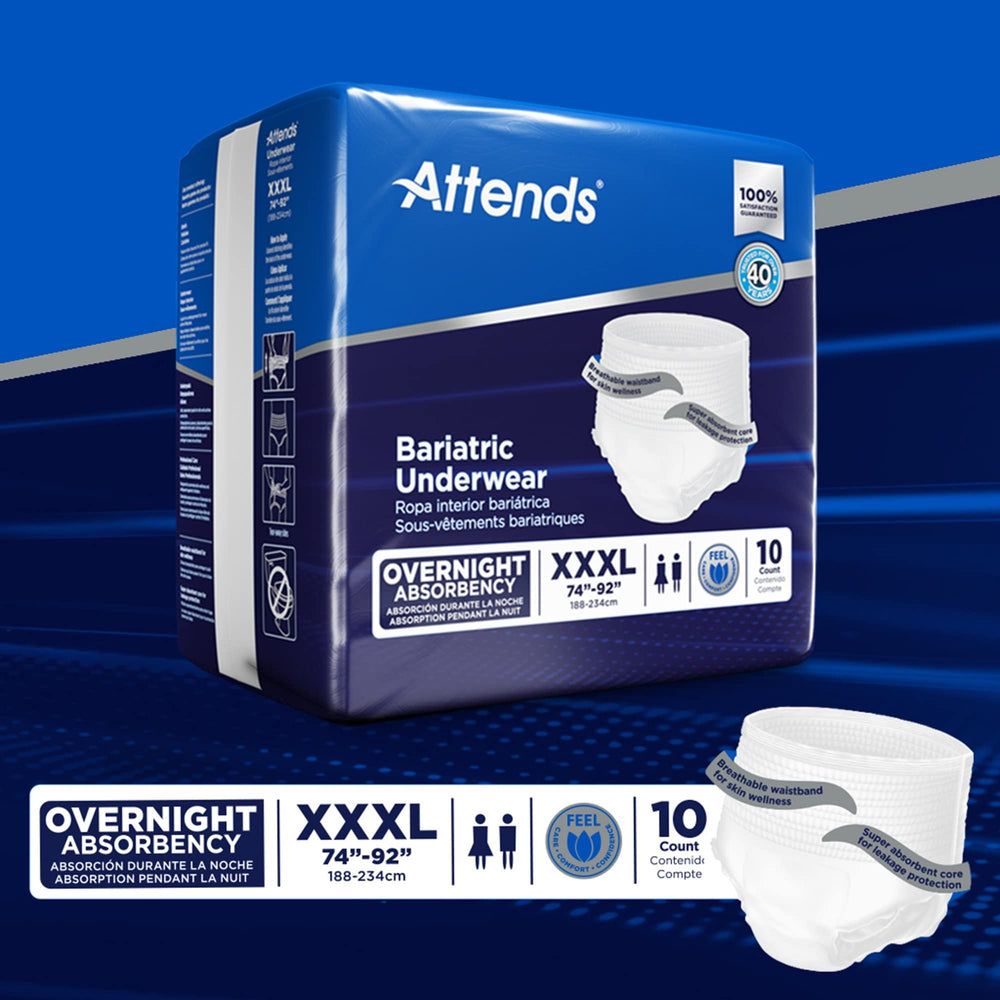 Attends bariatric underwear disposable pull-on design for easy changes