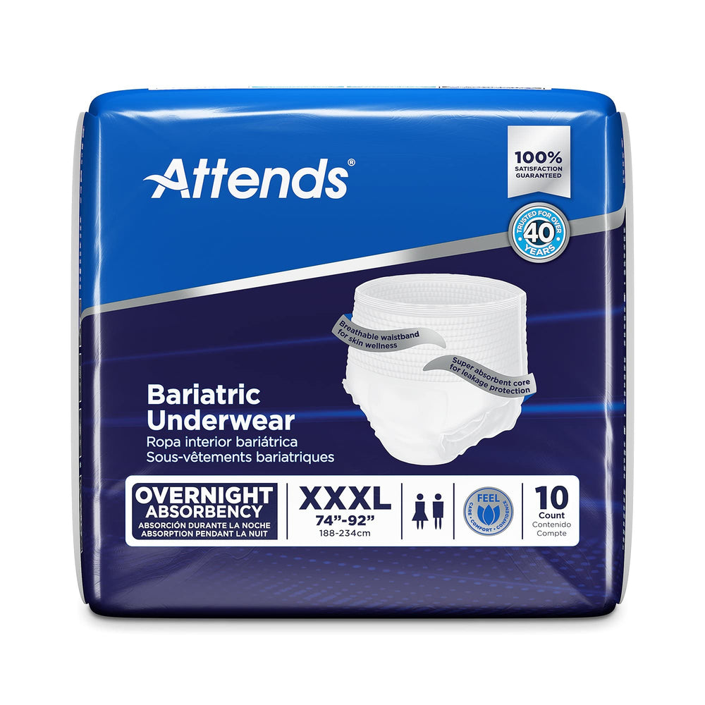 Attends bariatric underwear waistband detail emphasizes secure, comfortable fit