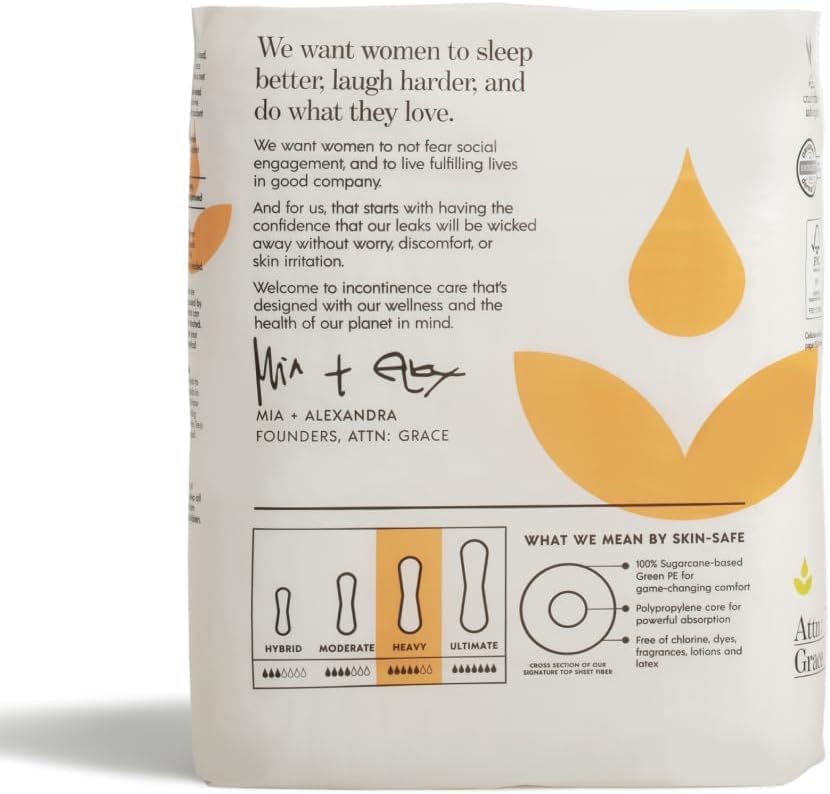 Attn Grace 340mm long pad image demonstrates extended protection and absorbency