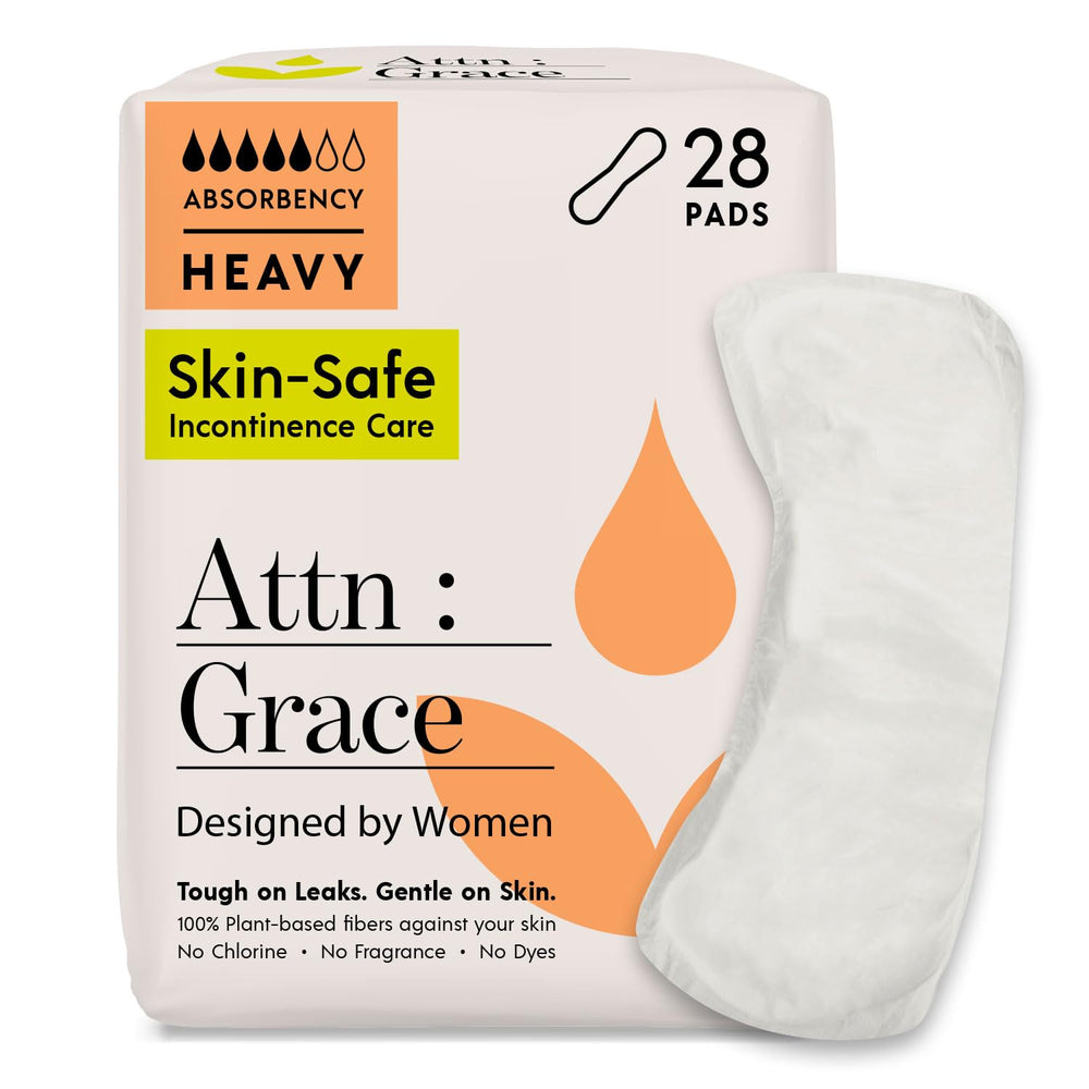 Attn: Grace heavy incontinence pads coverage shows discreet protection for all-day wear