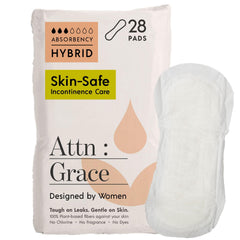 ATTN Grace Hybrid Pads pack close-up highlighting breathable, skin-safe design.