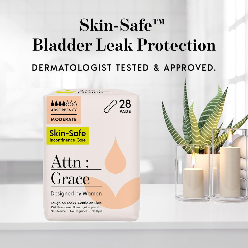 Attn: Grace plant-based materials highlight gentle support for sensitive skin.