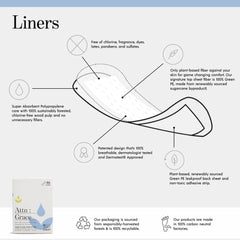 Breathable design emphasizes comfort and reduced irritation in Attn Grace liner.
