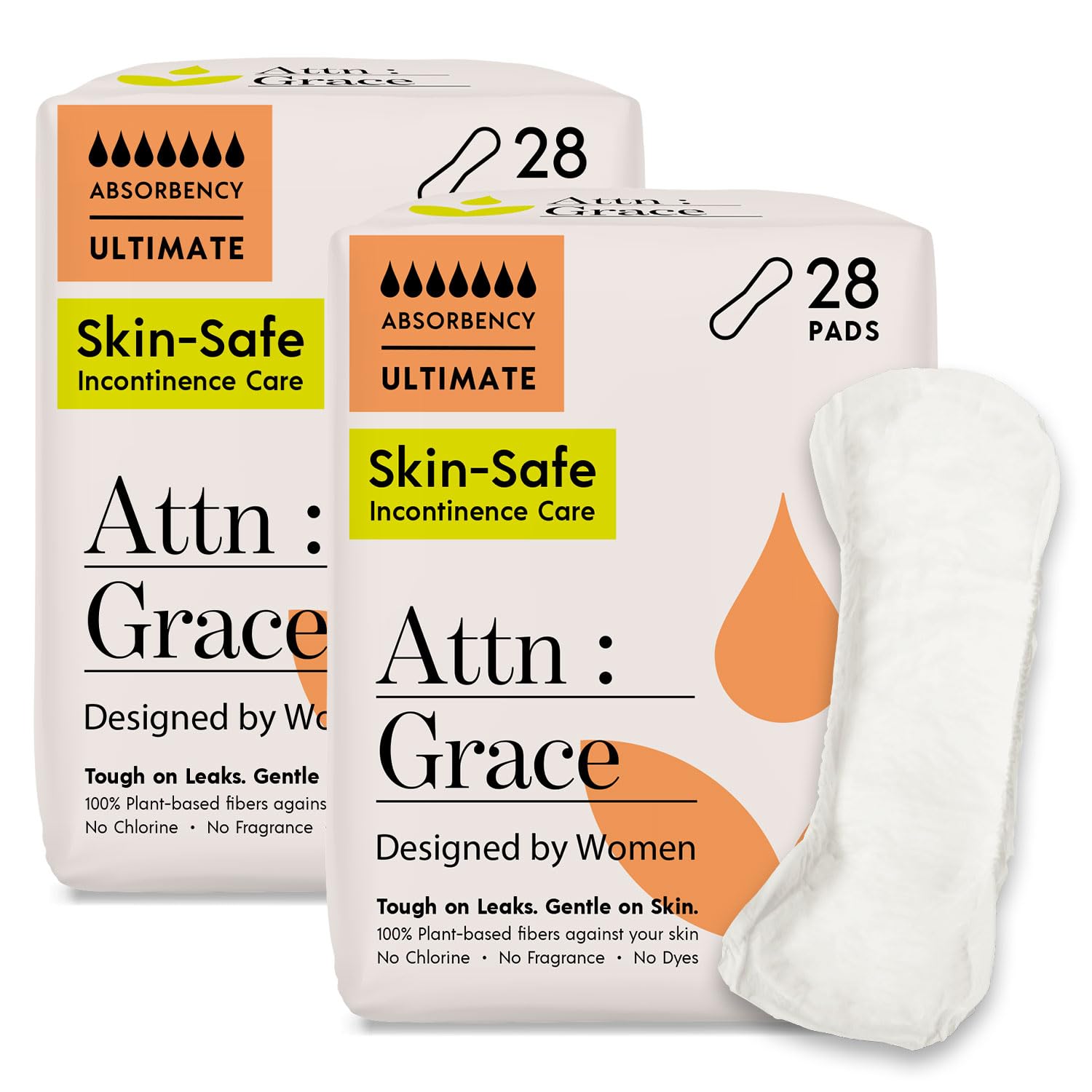 Attn: Grace Ultimate pad with full-coverage protection for day and night use.