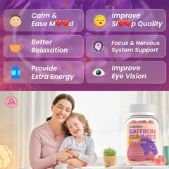 Aube'Azur saffron gummies two-layer delivery visual hints rapid absorption.
