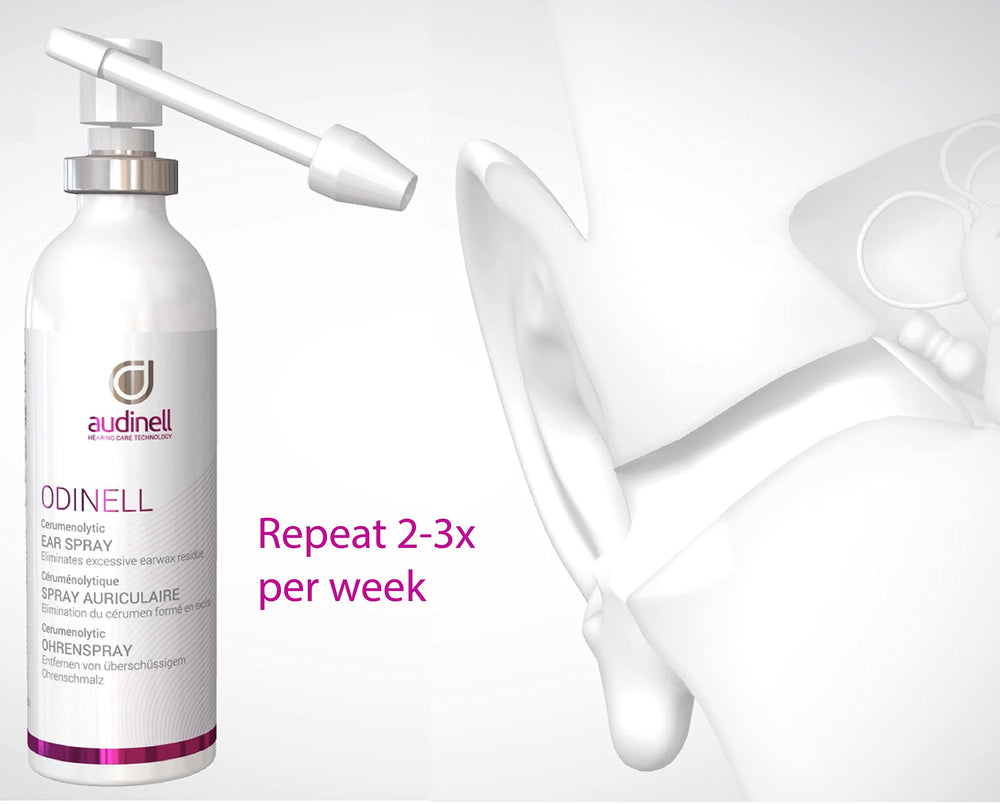 Audinell camomila alivia irritaciones del oído durante la limpieza.