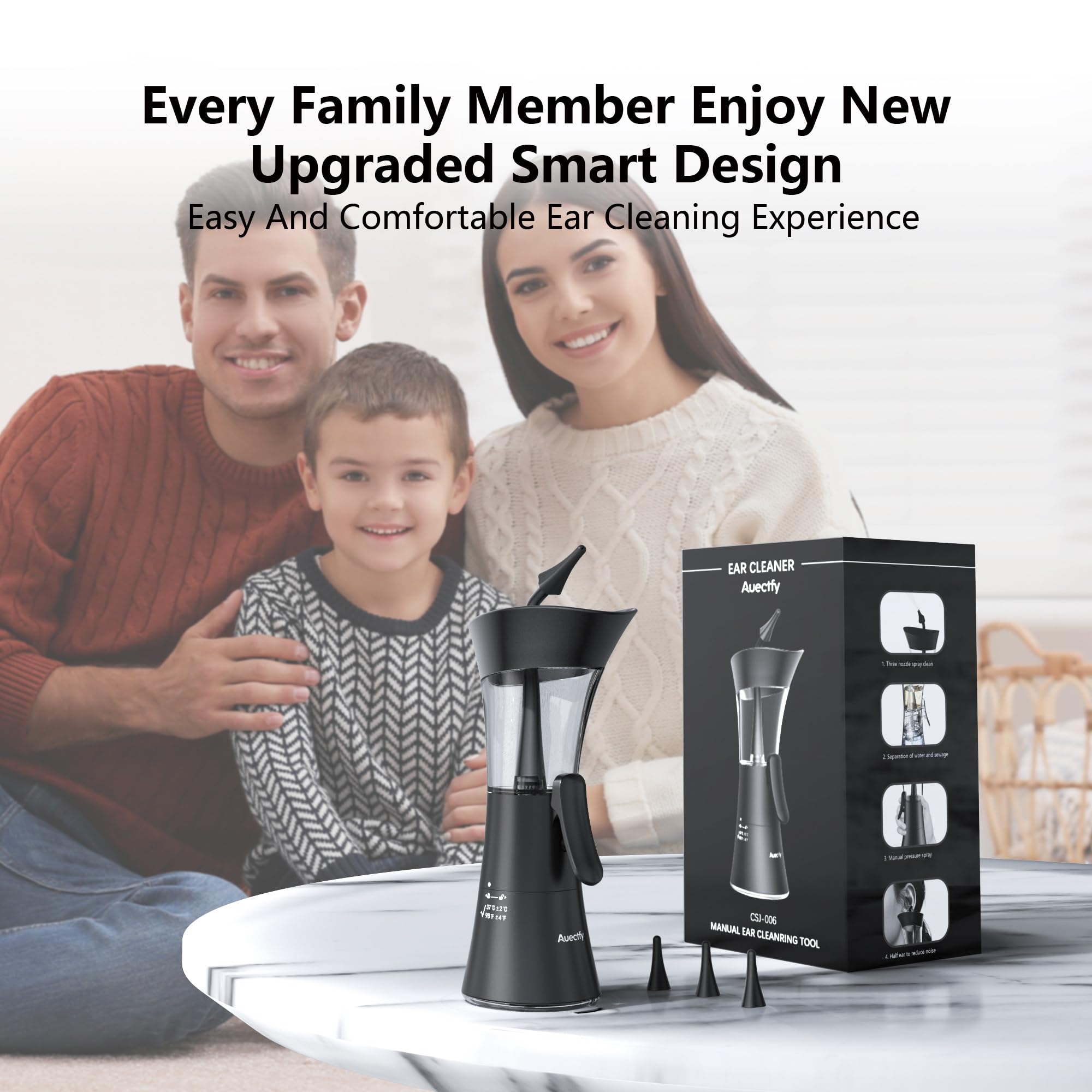 Auectfy ergonomic design fits various hands for comfortable handling.