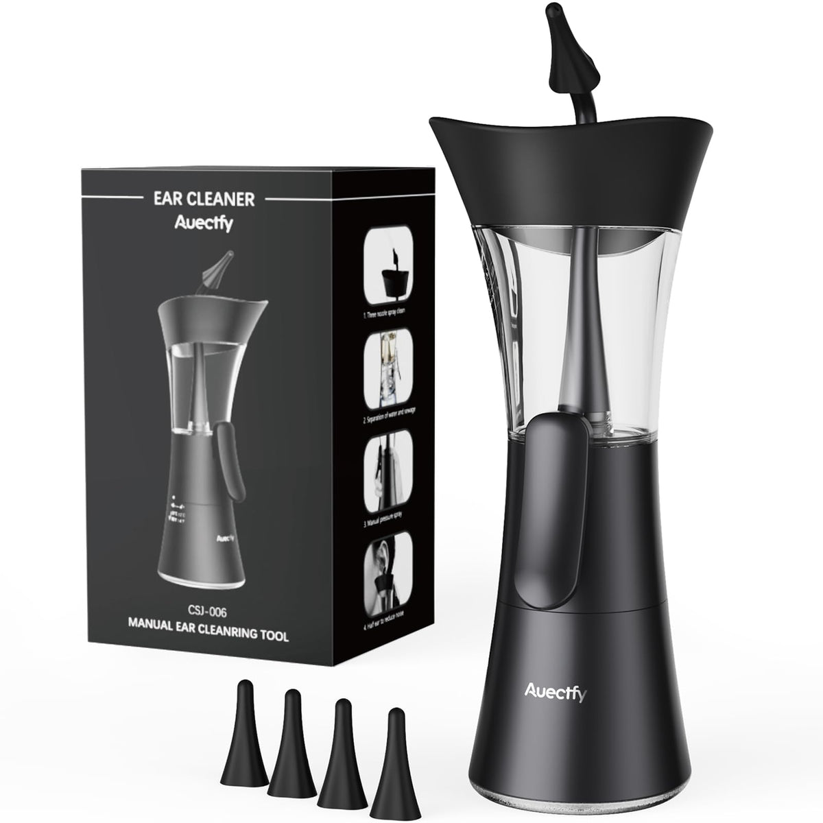 Auectfy manual ear wax removal kit front view for easy home use.