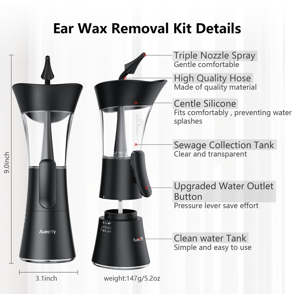 Auectfy kit includes extra nozzles and instruction manual.