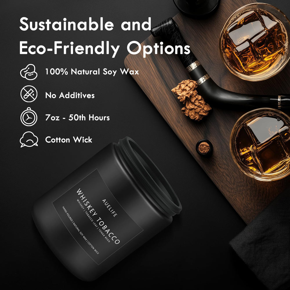 Auelife leather candle adds subtle luxury to lounges and bedrooms.
