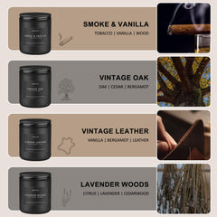 Auelife oak-woody candle evokes outdoors, ideal for study or man cave décor.