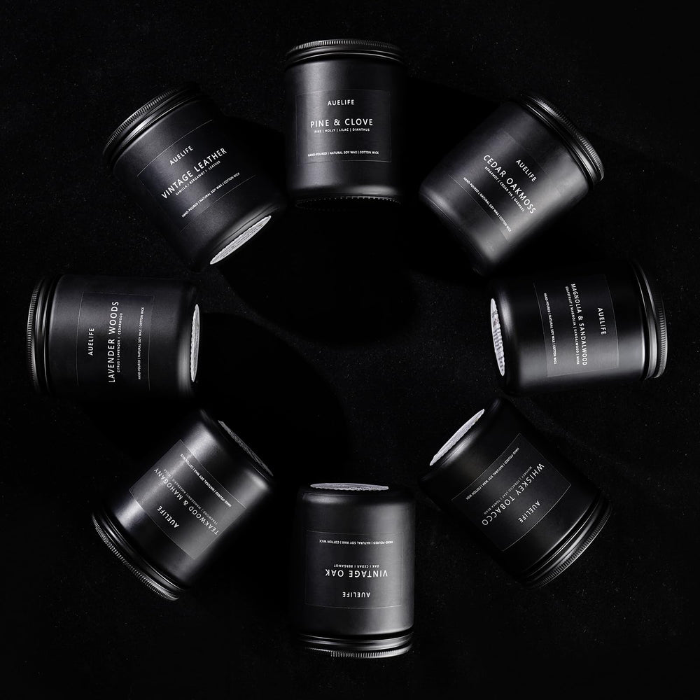 Auelife relaxing-space candle aids in creating a peaceful home environment.