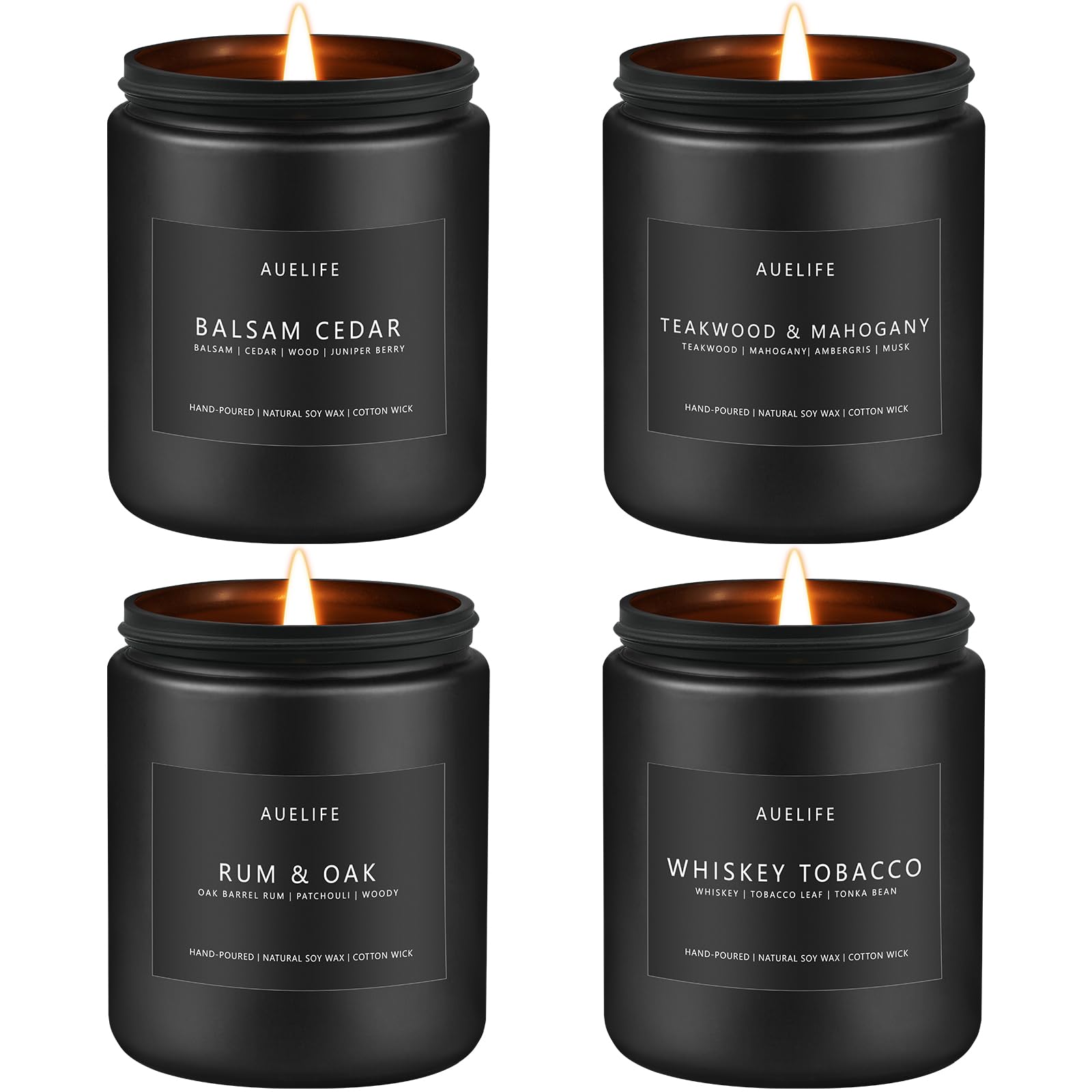 Auelife winter candle set with balsam cedar for a fresh masculine home ambiance.
