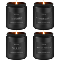Auelife winter candle set with balsam cedar for a fresh masculine home ambiance.