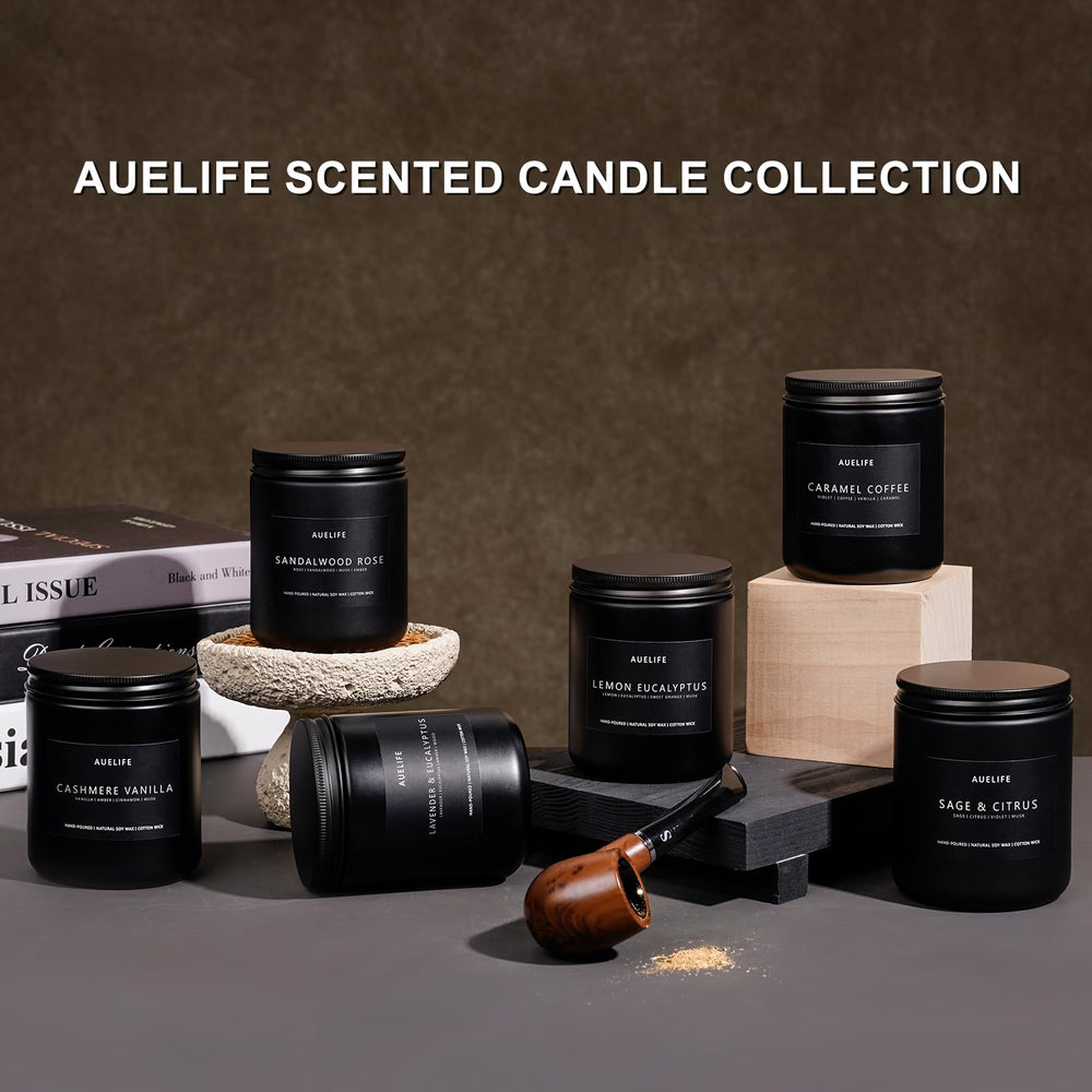 Auelife rum and oak candle complements any room with rich wood notes.
