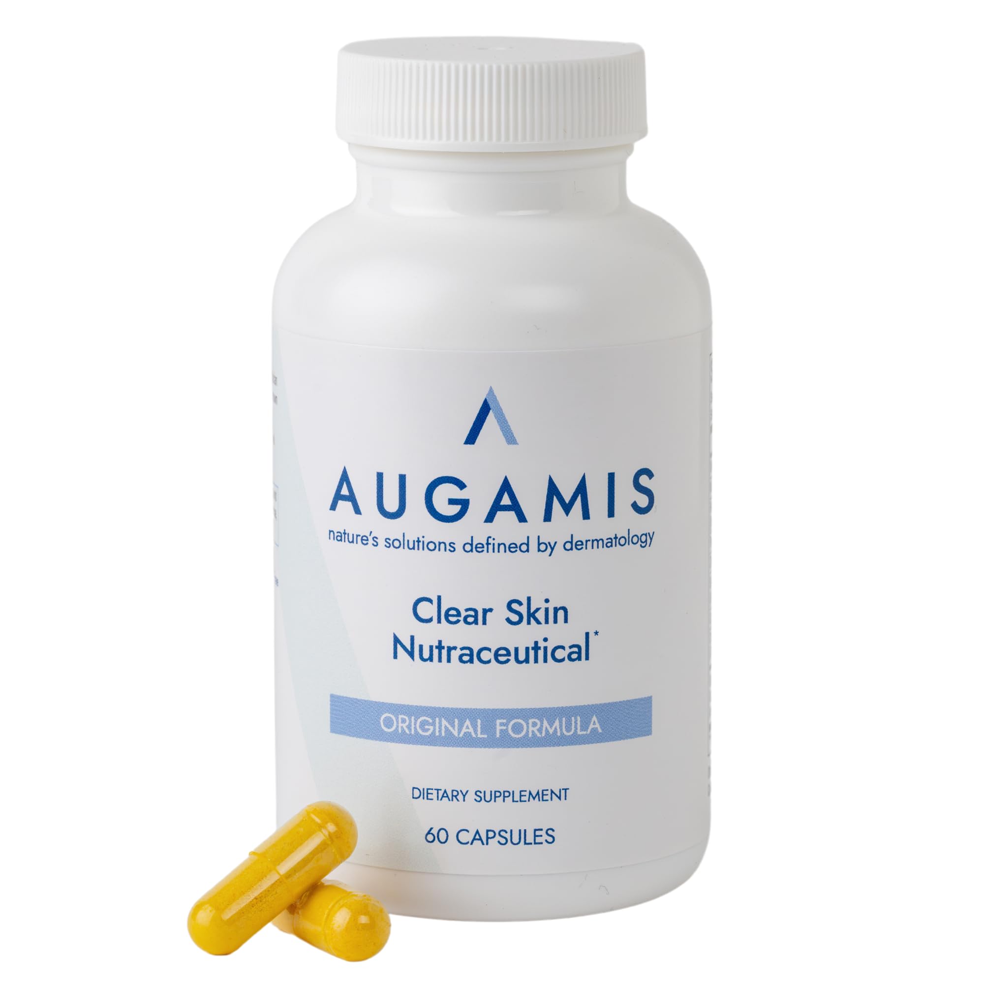 Augamis Hormonal Acne bottle shows a DIM-free formula for balanced skin support.