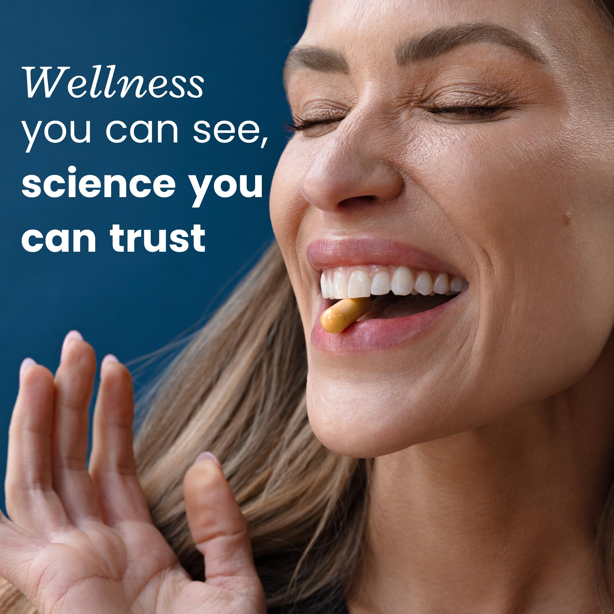 Close-up shows reduced inflammation signs and healthier skin tone with Augamis.