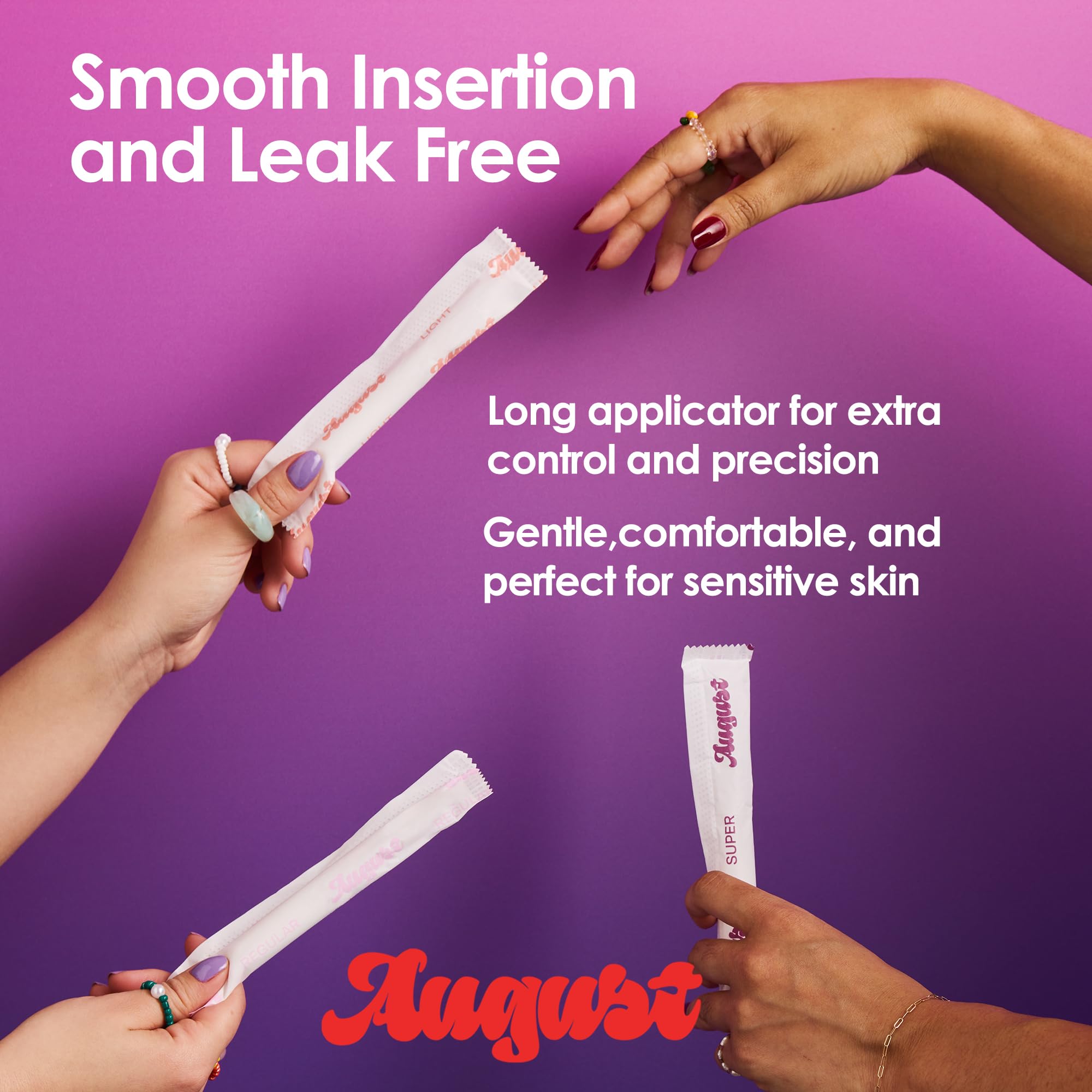 August Light Tampons hypoallergenic materials for safe use.