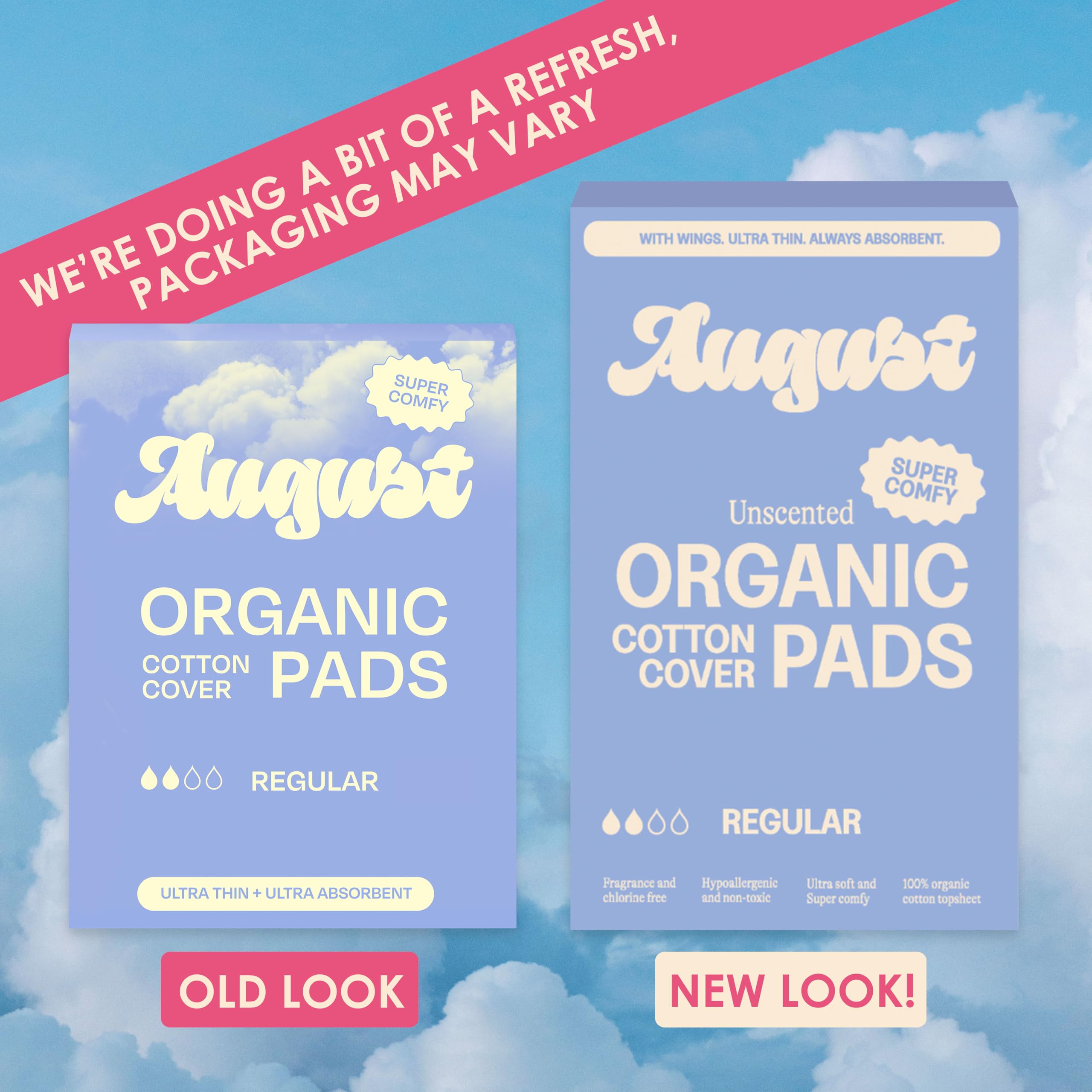 August Regular Cotton Pad with wings demonstrates secure fit and leak protection