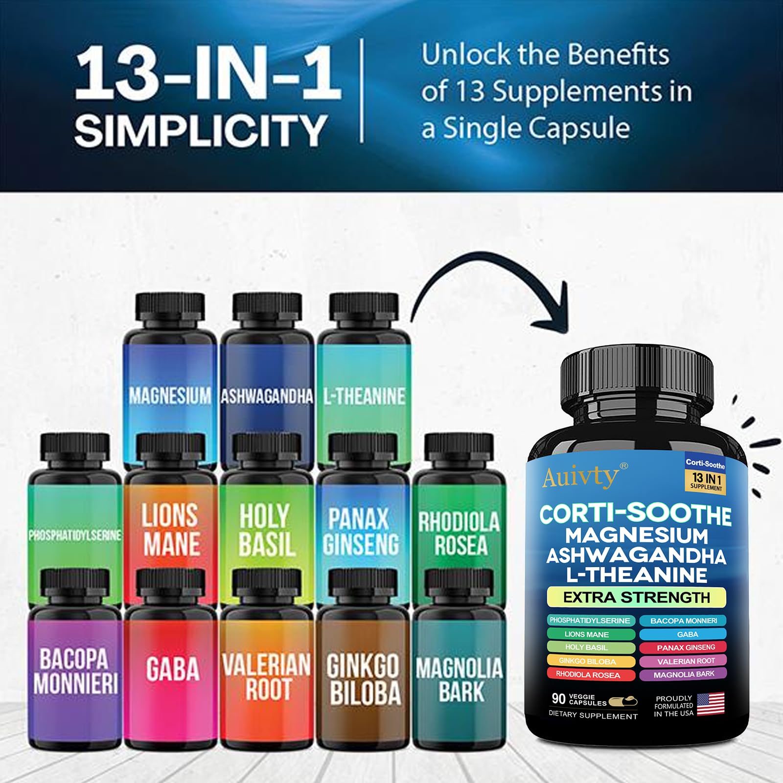 Auivty Corti-Soothe capsules 90-veg offer simple daily calm.