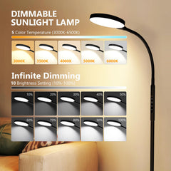 Aulaidik light therapy lamp five color temperatures offers versatile lighting for work and relaxation.