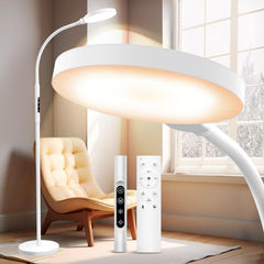 Aulaidik light therapy lamp floor-stand setup for bright mornings.