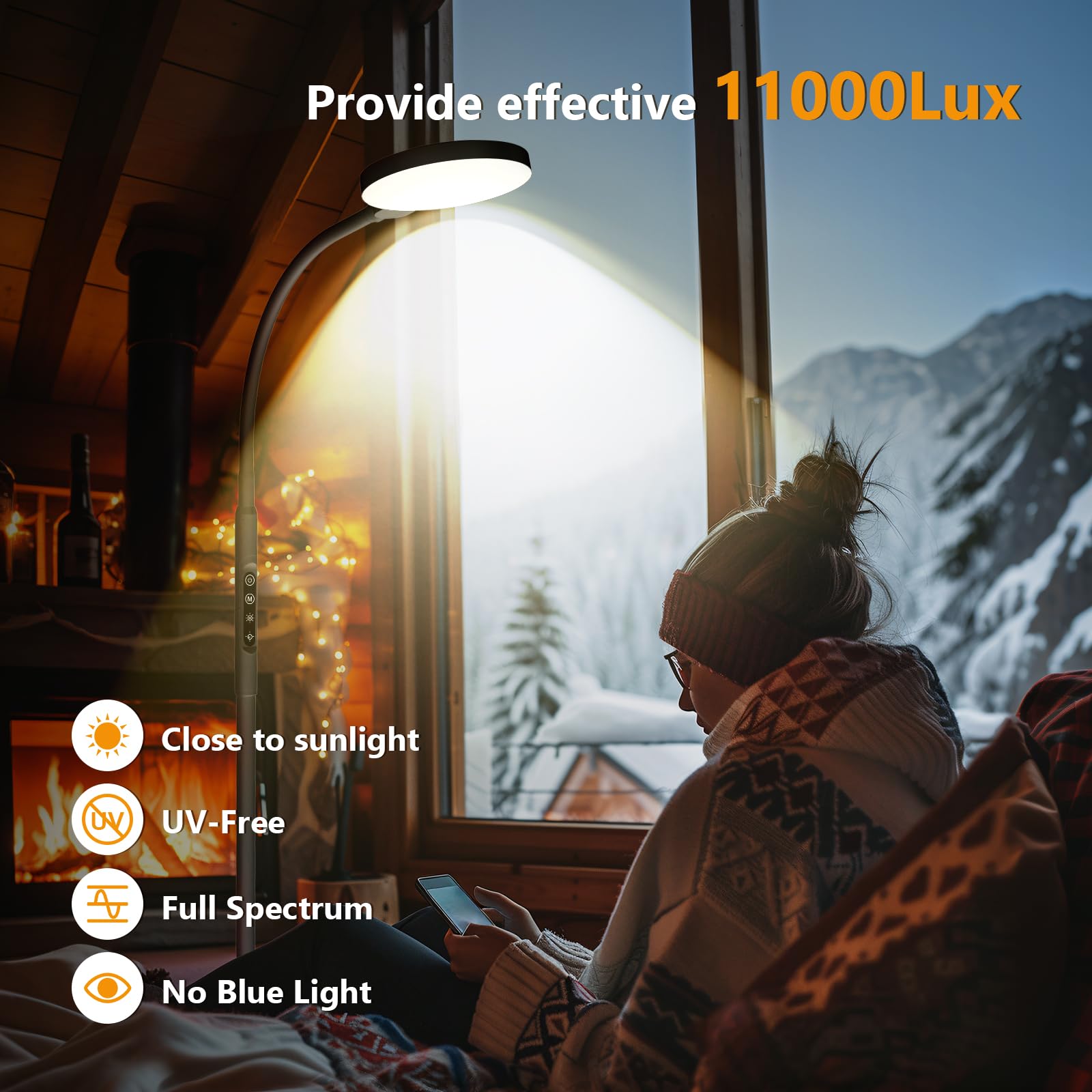 Aulaidik light therapy lamp remote control for easy setup and flexible placement in any room.