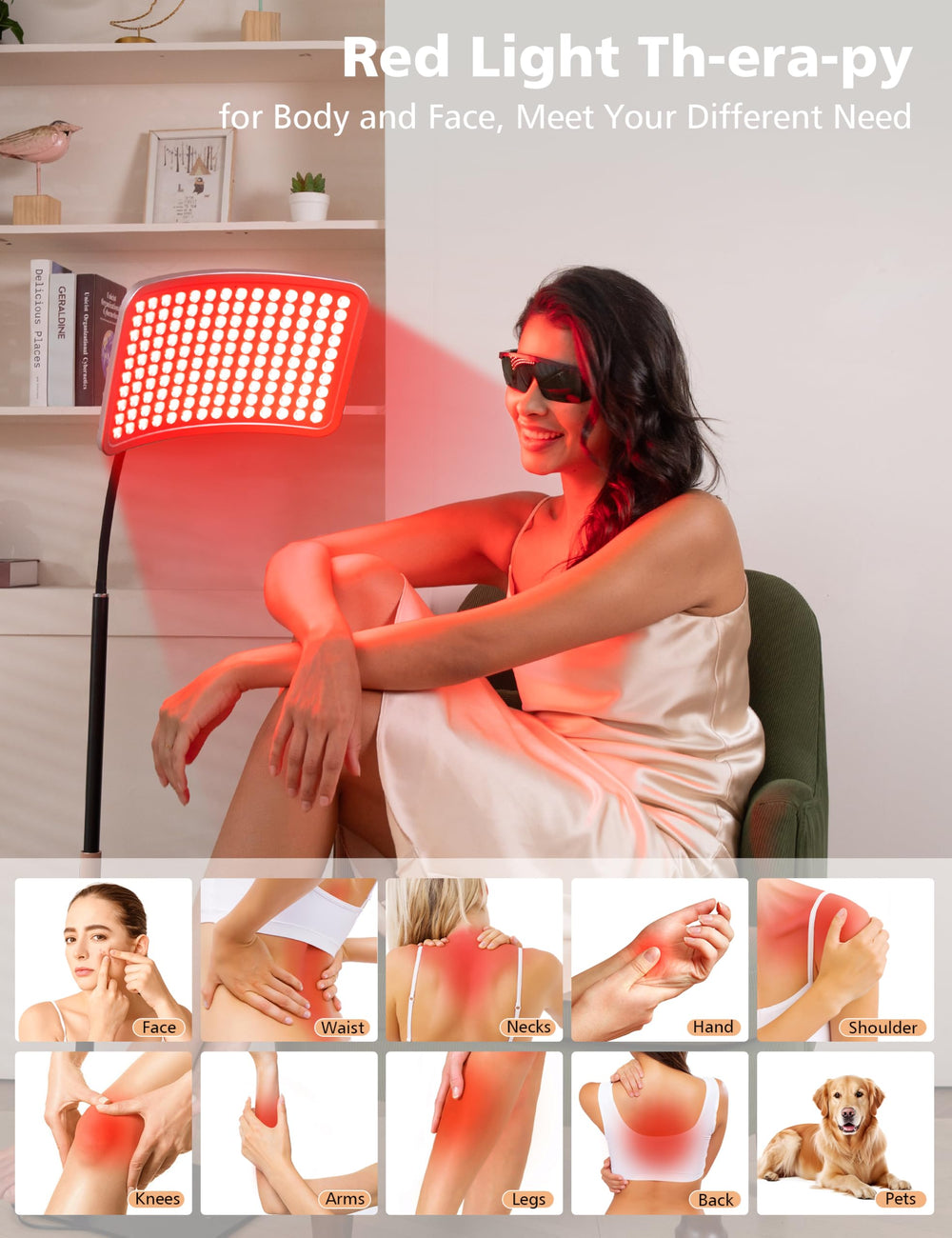Aulanto red light panel used for full-body therapy at home