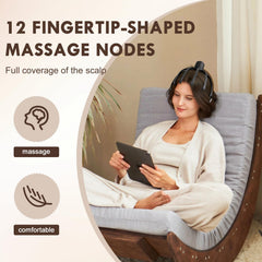 AULMEILA cordless head massager in use offers on-the-go relief.