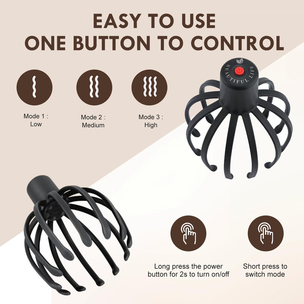 AULMEILA soft rubber prongs close-up for gentle scalp stimulation.